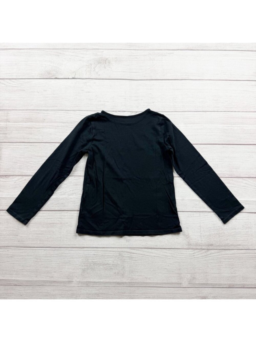 Lands End Girls Black Scary Cute Halloween Cat Graphic Long Sleeve Tee M 5-6 - Picture 3 of 3